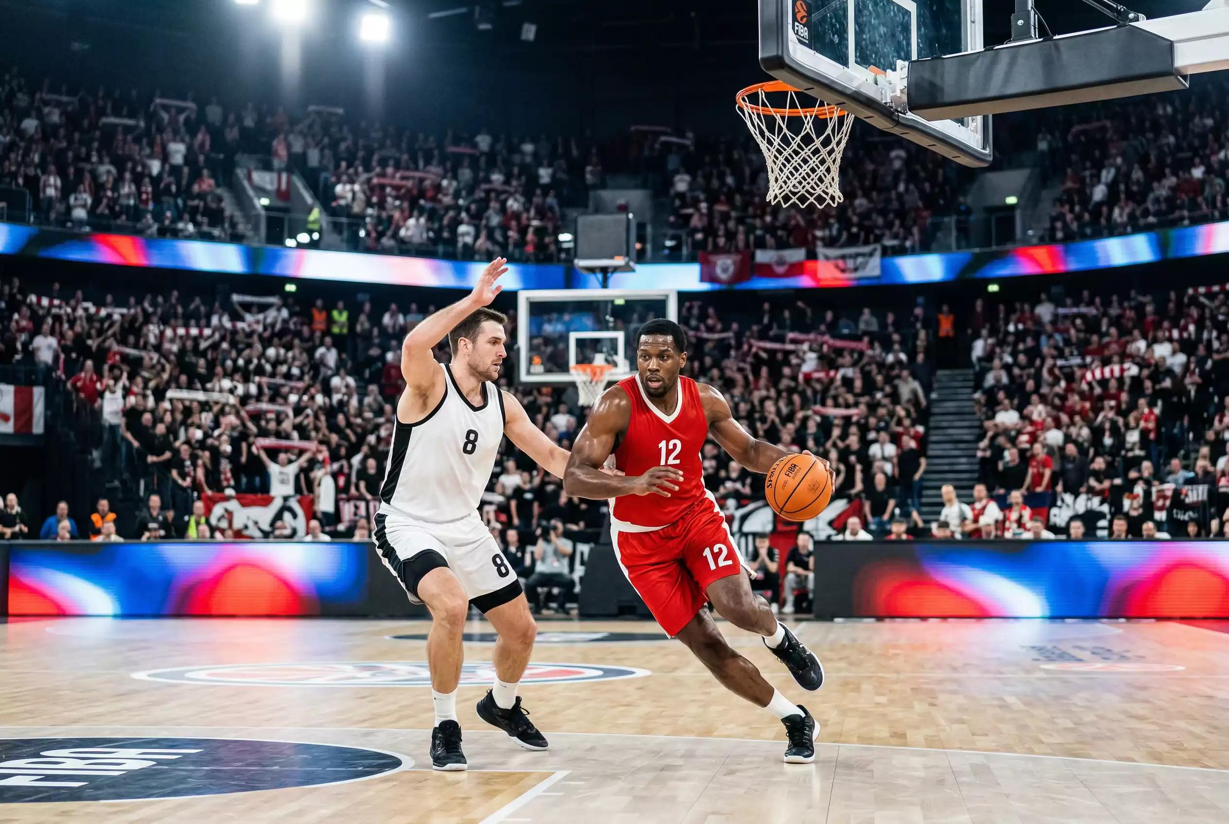 EuroLeague Wetten – Basketballspiel in einer europäischen Arena mit Fankulisse