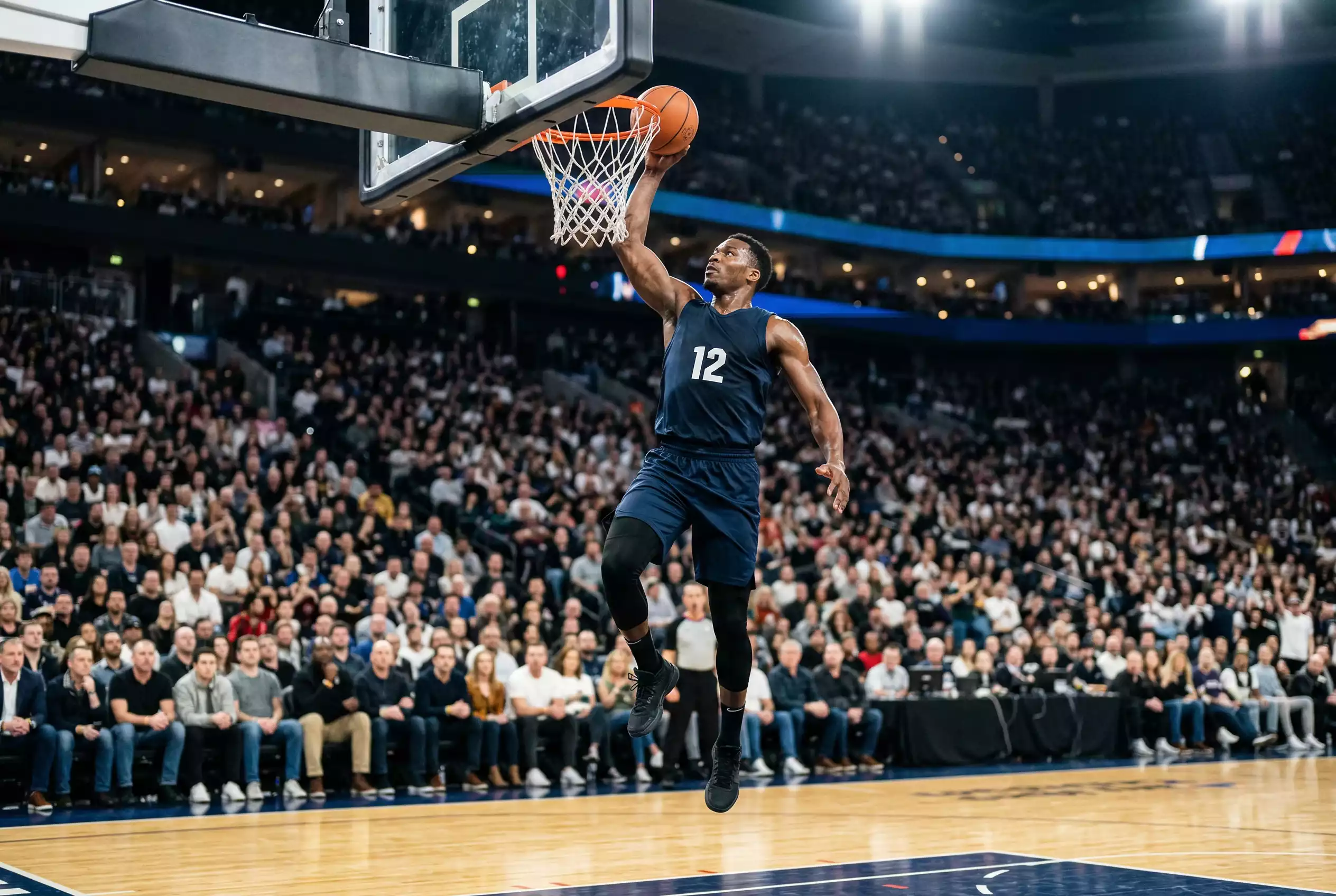 NBA Wetten – Basketballspieler beim Wurf auf den Korb während eines NBA-Spiels